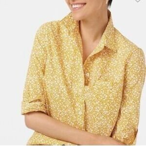 J. Crew Yellow Floral Button Down Shirt